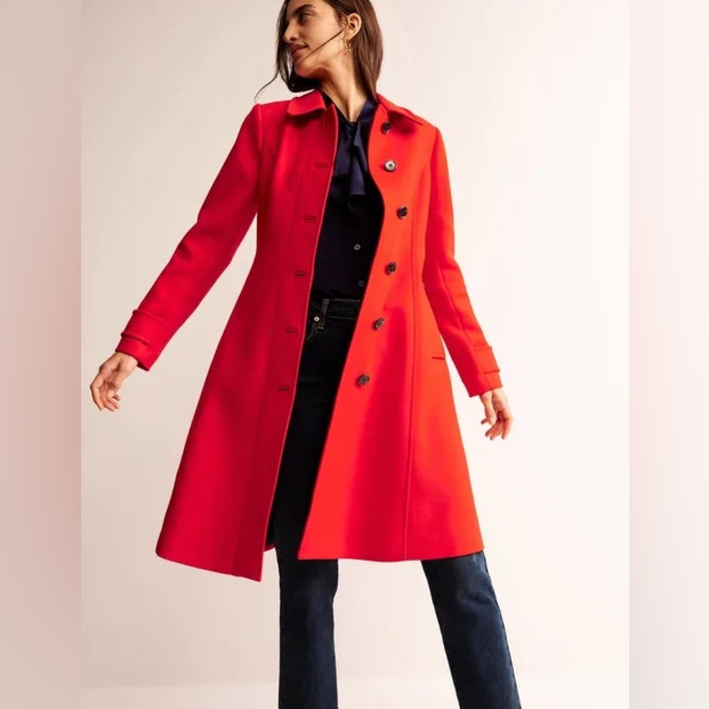 EUC Boden Durham Wool Coat, US size 8R, Red